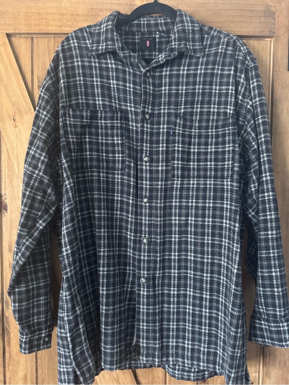 Levi's Black & White Plaid Button-Down Shirt